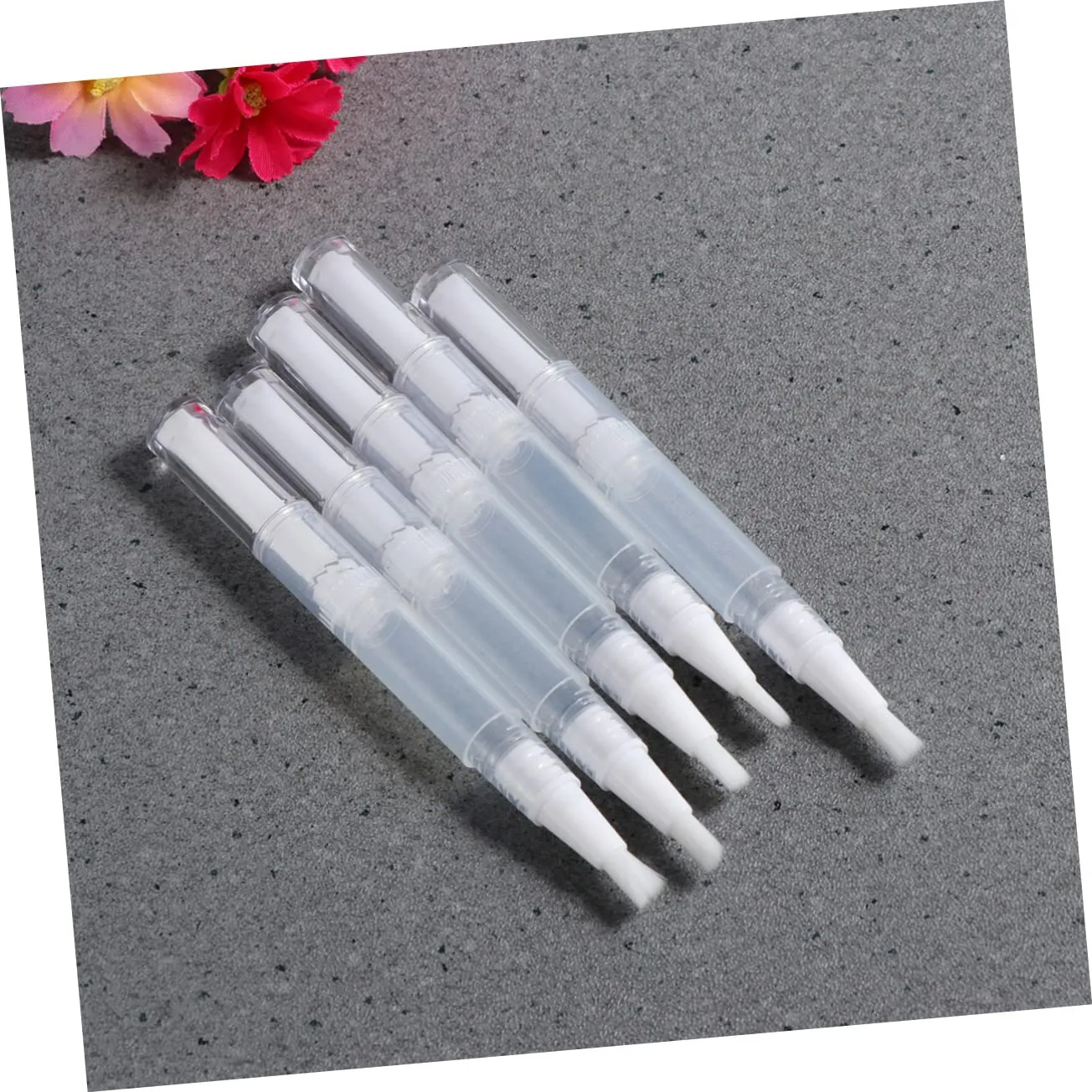 FRCOLOR 40pcs Transparent Empty Nail Oil Pen Cosmetic Container Brush Applicators for Nail Polish Lip Gloss Essential Oils Lightweight and Leakproof for Travel