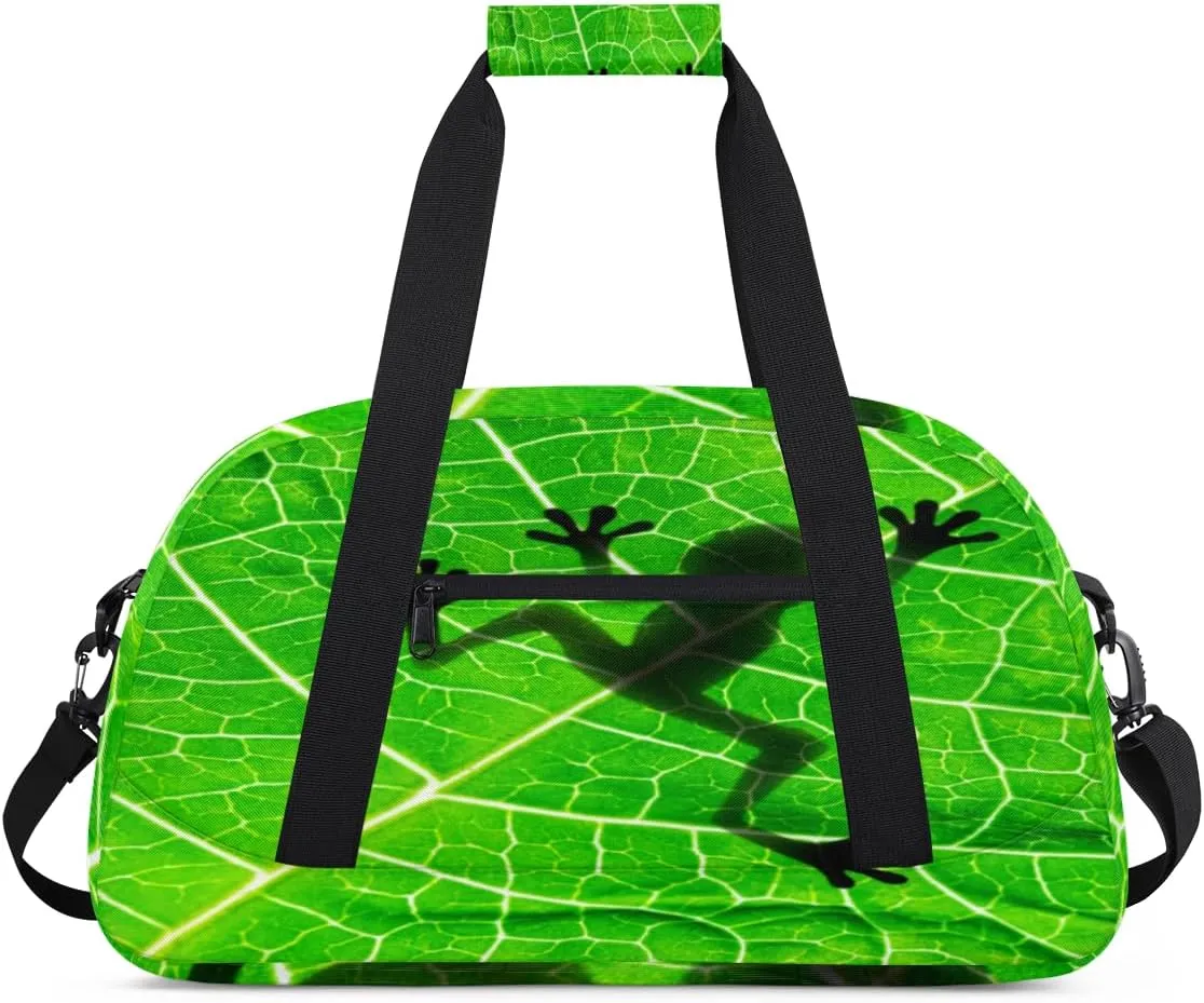 Frog Shadow Kids Overnighted Duffel Bag Carry-On Size & Ideal for School Practice or Weekender Travel with Zip and Shoulder Stra for Boys & Girls