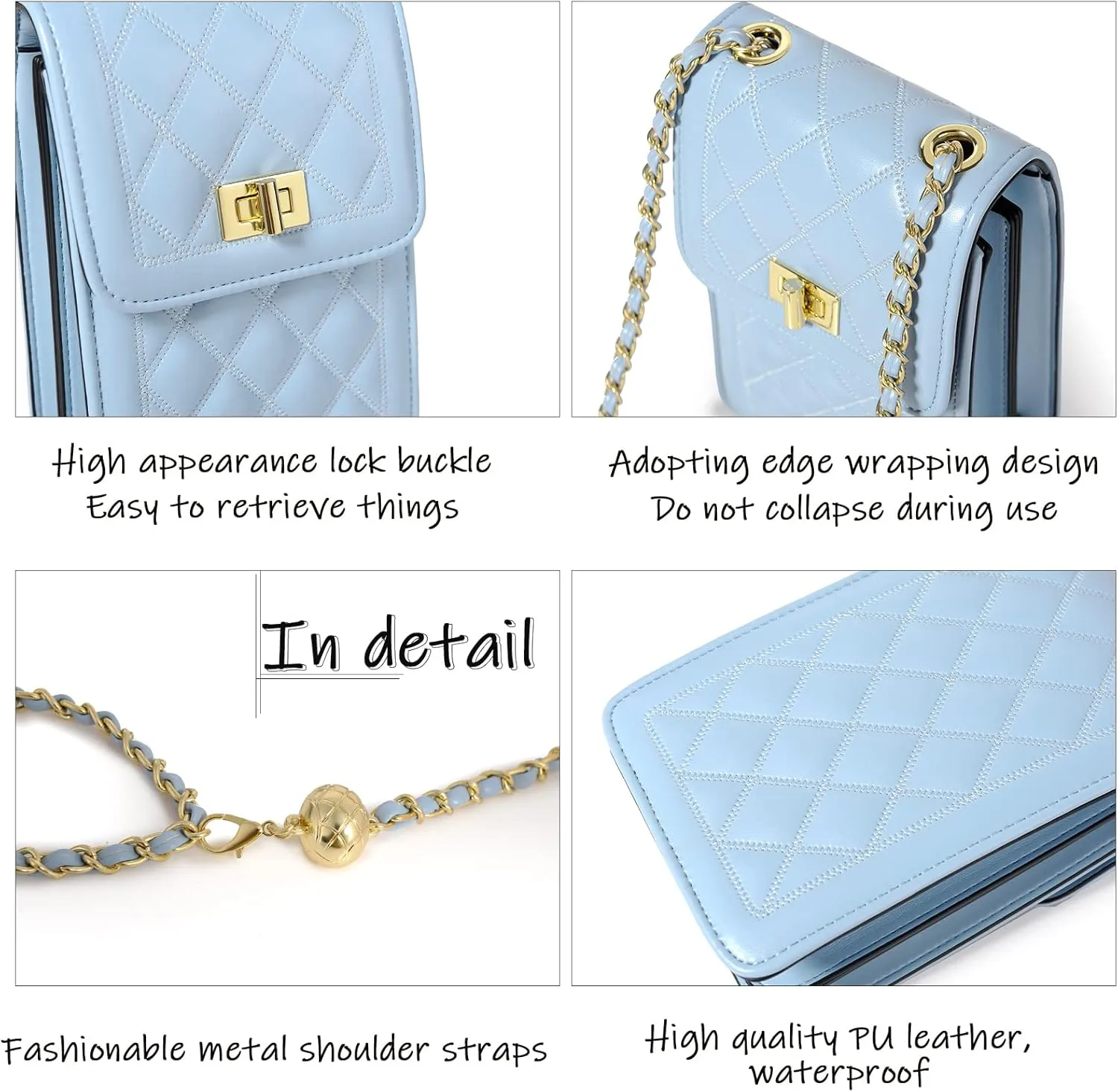FSD.WG Women Small Crossbody Cell Phone Purse Leather Phone Purse Mini Messenger Shoulder Handbag Wallet