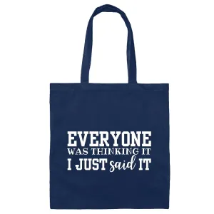 Fun Word Gift Perfectly Sarcasm Funny Inspirational Quotes for Ambitious Optimists Navy Black Multicolor Canvas Tote Bag