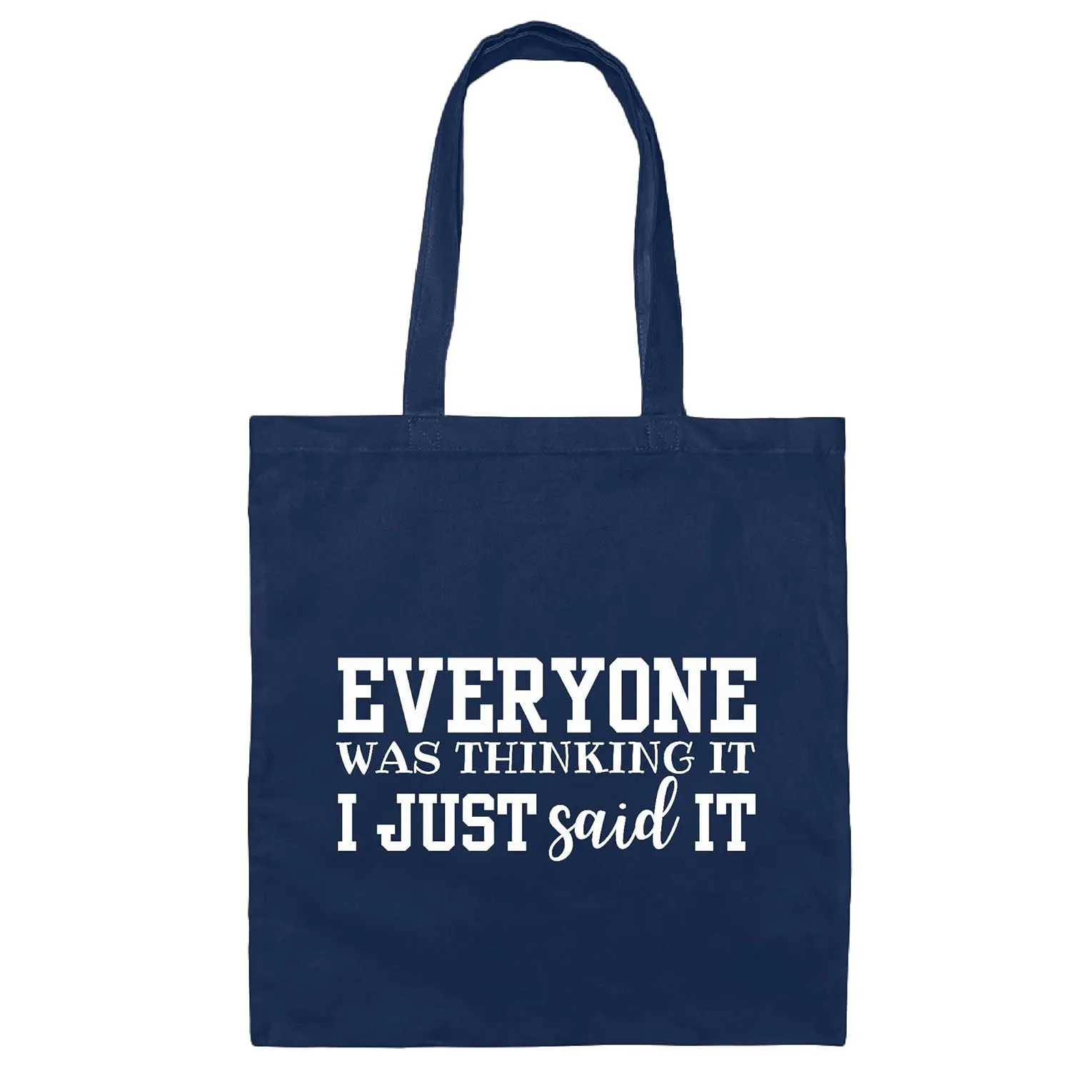 Fun Word Gift Perfectly Sarcasm Funny Inspirational Quotes for Ambitious Optimists Navy Black Multicolor Canvas Tote Bag