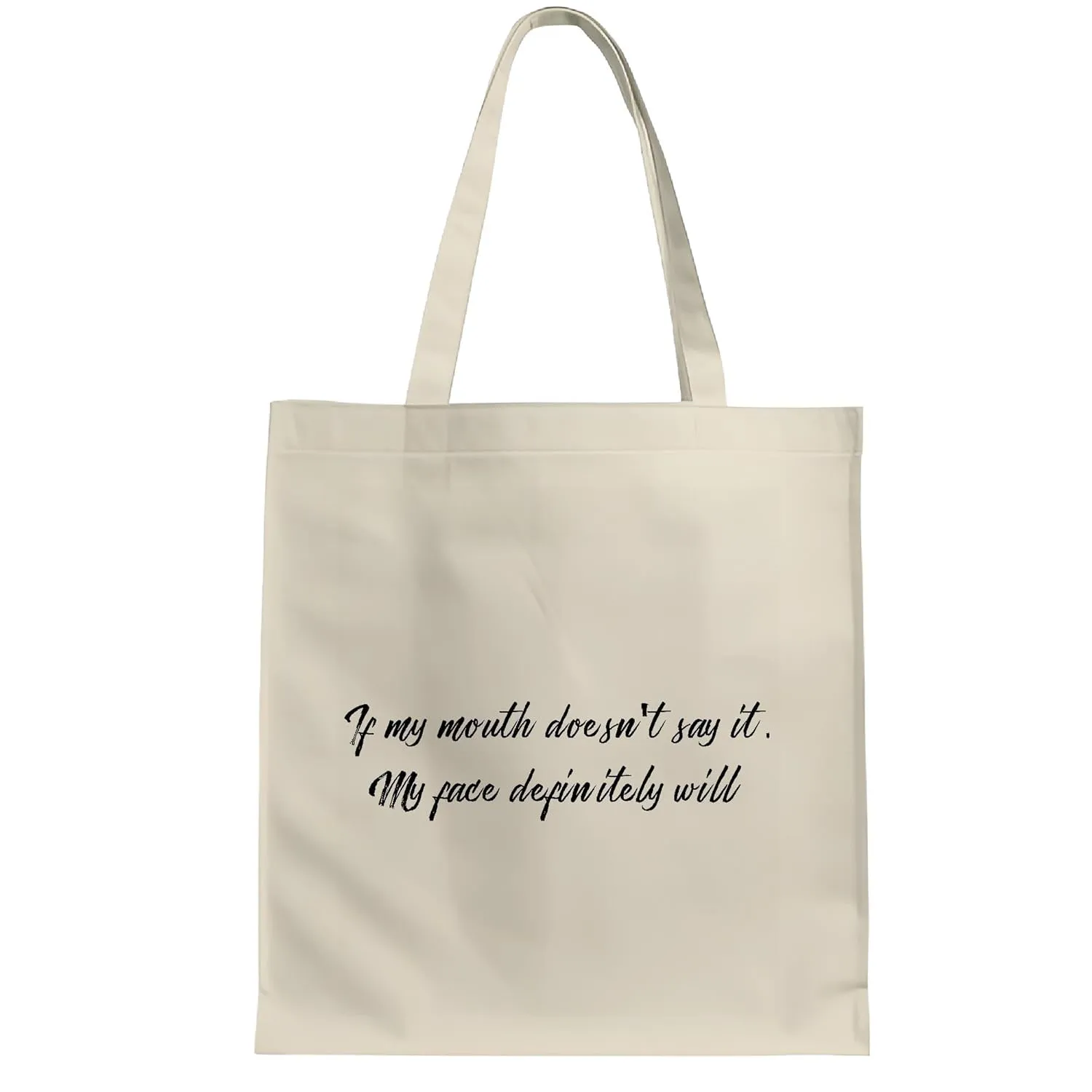 Funny Attitude Gift for Friends Natural White Multicolor Canvas Tote Bag