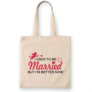 Funny Divorce Gift for Single Women Men Break Up Divorced Tee Natural White Multicolor Canvas Tote Bag