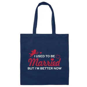 Funny Divorce Gift for Single Women Men Break Up Divorced Tee Navy Black Multicolor Canvas Tote Bag