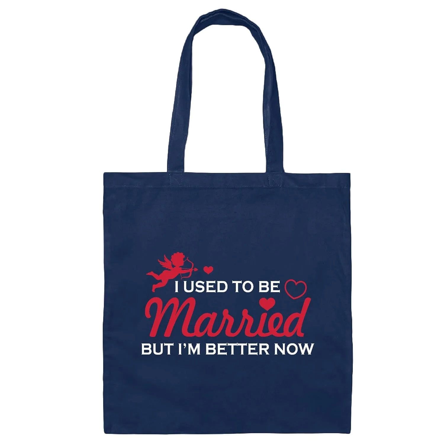 Funny Divorce Gift for Single Women Men Break Up Divorced Tee Navy Black Multicolor Canvas Tote Bag