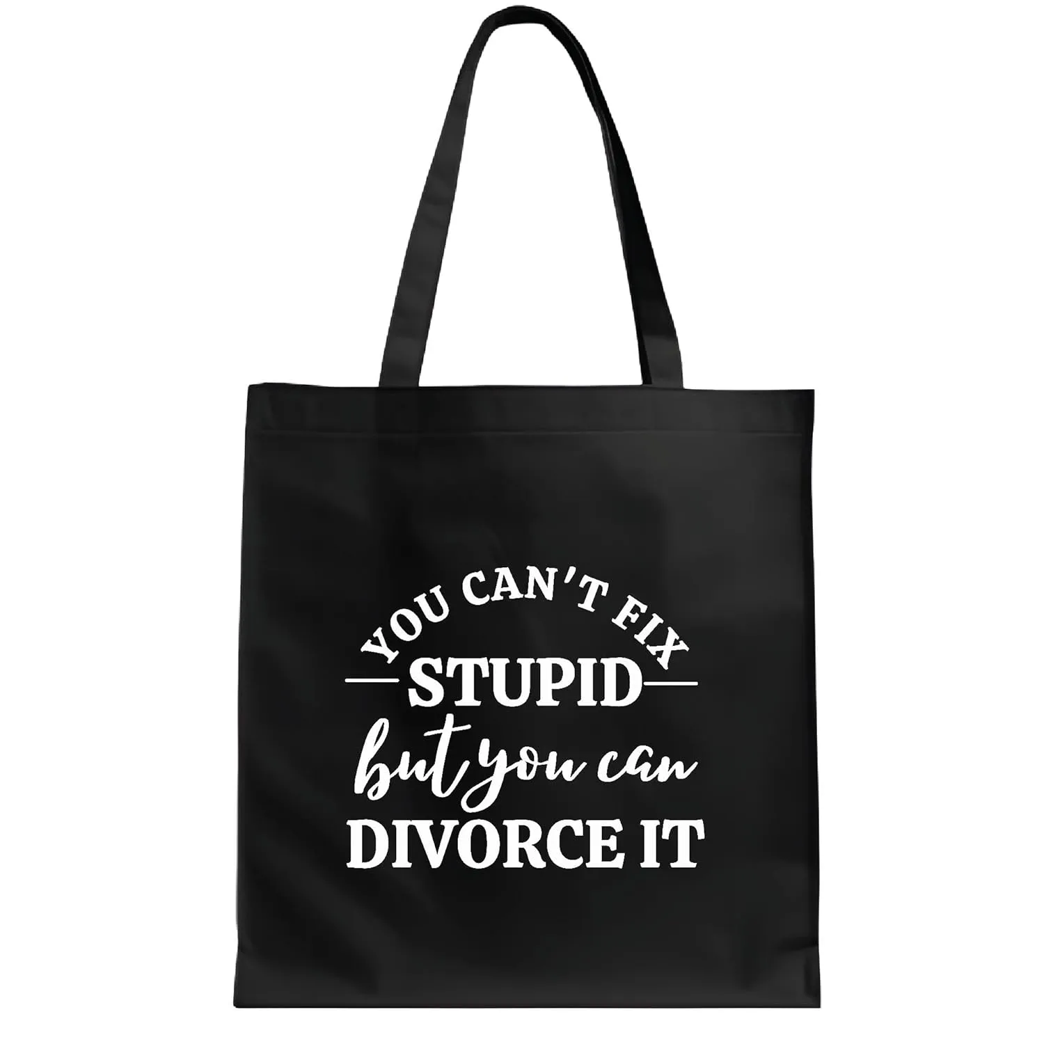 Funny Divorce Tea Bag Gift Black Multicolor Canvas Tote Bag