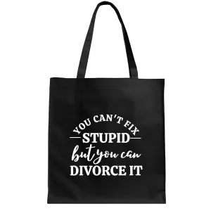 Funny Divorce Tea Bag Gift Black Multicolor Canvas Tote Bag