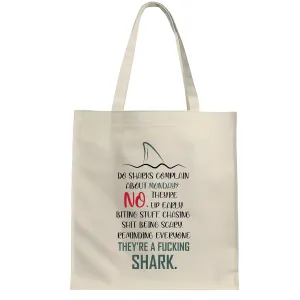 Funny Joke Gift for Complaining Monday Fans Creativity Satire Motivation Humor Irony Sailor White Multicolor Canvas Tote Bag