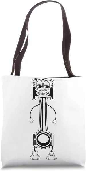 Funny Piston Mechanic Tote Bag