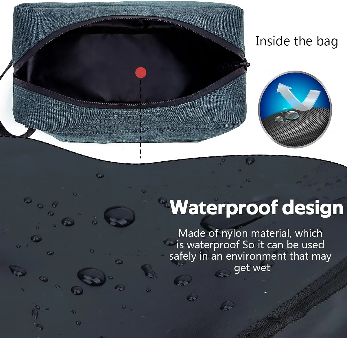 FUNSEED Travel Toiletry Bag for Women and Men, Water-resistant Shaving Bag for Toiletries Accessories, Foldable Storage Bags with Divider and Handle for Cosmetics Toiletries Brushes Tools