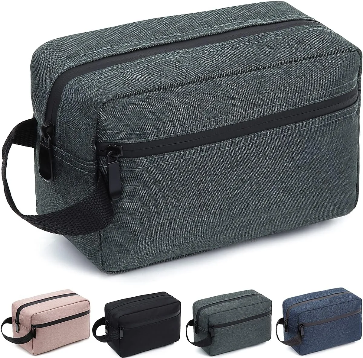 FUNSEED Travel Toiletry Bag for Women and Men, Water-resistant Shaving Bag for Toiletries Accessories, Foldable Storage Bags with Divider and Handle for Cosmetics Toiletries Brushes Tools