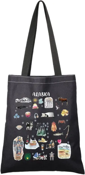 G2TUP Alaska Lover Tote Bag - White, 14.56" x 12.59" - Canvas - Adult Women's Gift