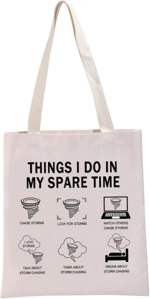 G2TUP Chase Storms Lover Gift Tornado Storm Chaser Tote Bag Tornado Researchers Handbag Tornado Theme Souvenir Gift
