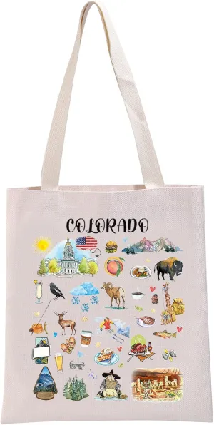 G2TUP Colorado State Souvenirs Gift Colorado Travel Tote Bag Colorado Home Handbag Colorado Tourism Gift