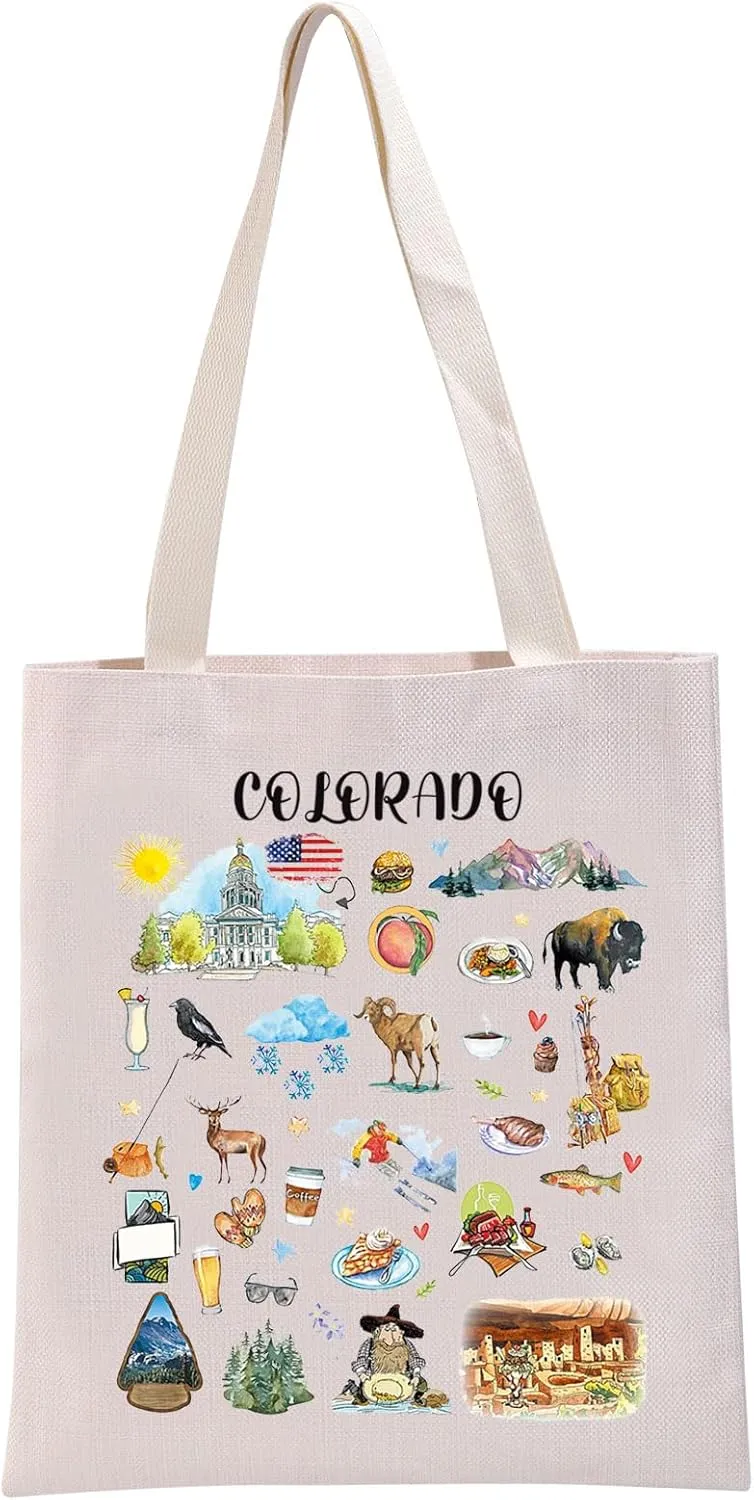 G2TUP Colorado State Souvenirs Gift Colorado Travel Tote Bag Colorado Home Handbag Colorado Tourism Gift
