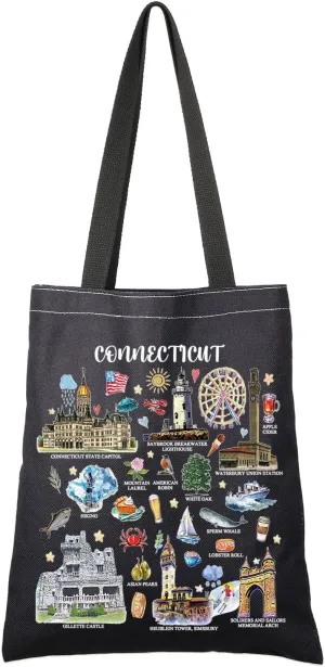 G2TUP Connecticut Gift Tote Bag - Lover's Travel Souvenir Handbag