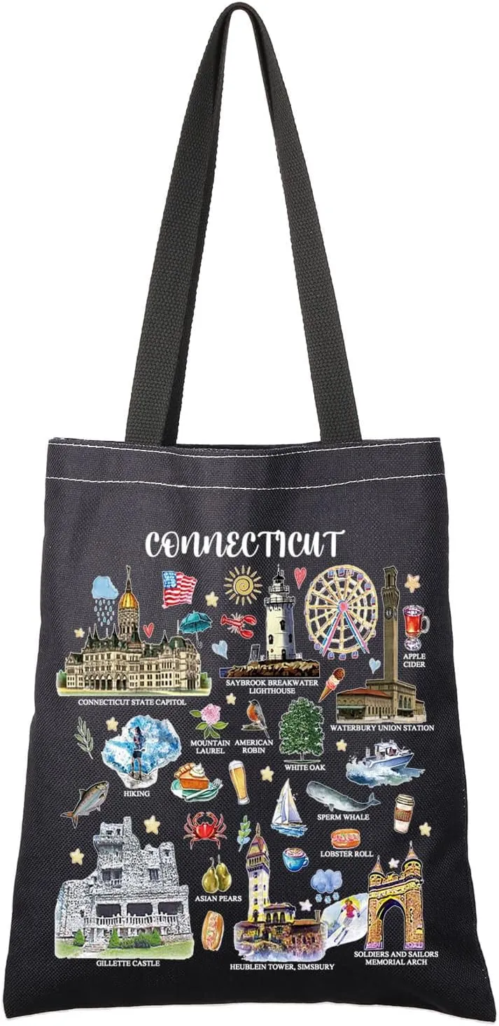 G2TUP Connecticut Gift Tote Bag - Lover's Travel Souvenir Handbag