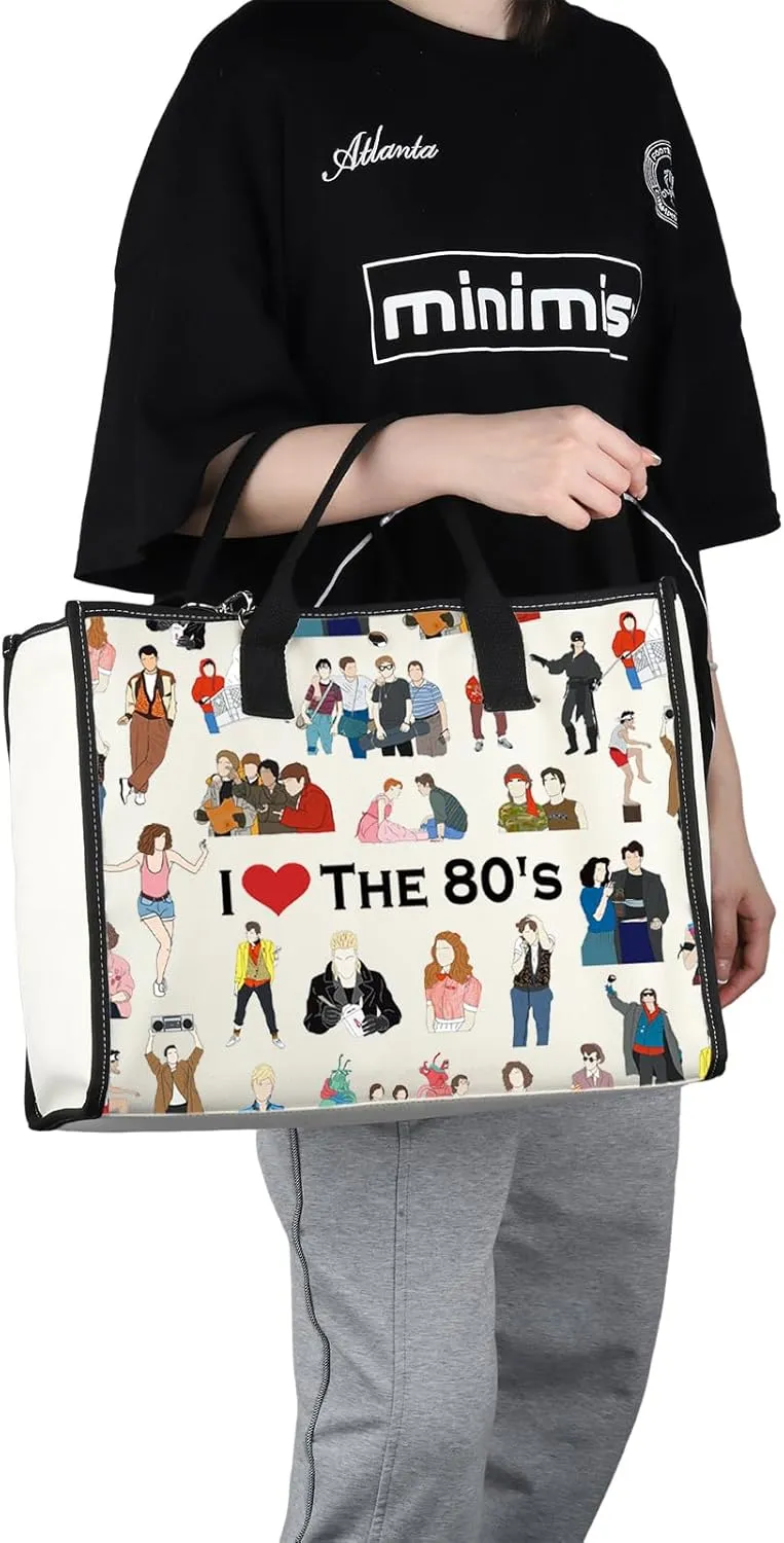 G2TUP I Love The 80's Tote Bag - 80's Movies Lover Fan Handbag Gift