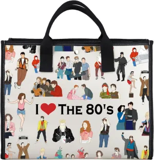G2TUP I Love The 80's Tote Bag - 80's Movies Lover Fan Handbag Gift