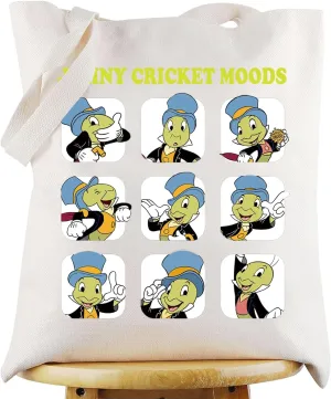 G2TUP Jiminy Cricket Canvas Tote Bag - Cricket Fans Gift, Moods Shoulder Bag
