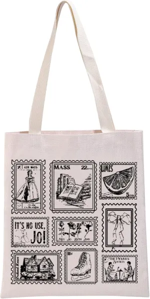 G2TUP Literary Inspired Gift Literary Women Stamp Collection Tote Bag Sisters Fan Handbag Bookish Gift Book Fandom Merch