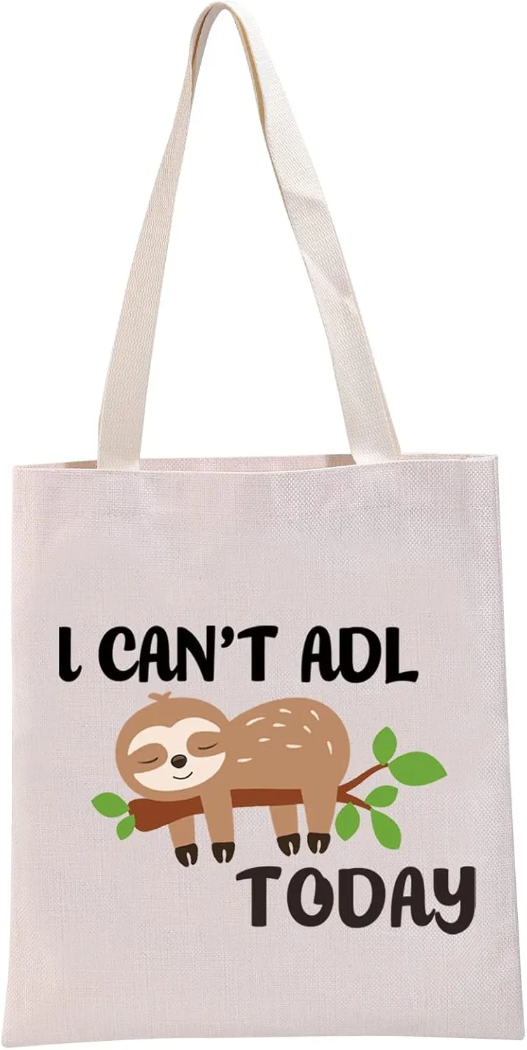 G2TUP Occupational Therapy Therapist Gift I Can't ADL Today Makeup Bag OT Life Sloth Bag Occupational Therapist Joke Gift