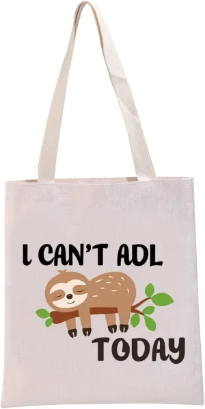 G2TUP Occupational Therapy Therapist Gift I Can't ADL Today Makeup Bag OT Life Sloth Bag Occupational Therapist Joke Gift