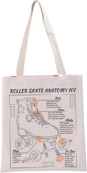 G2TUP Roller Skating Gift: Anatomy Tote Bag & Cosmetic Bag for Skaters