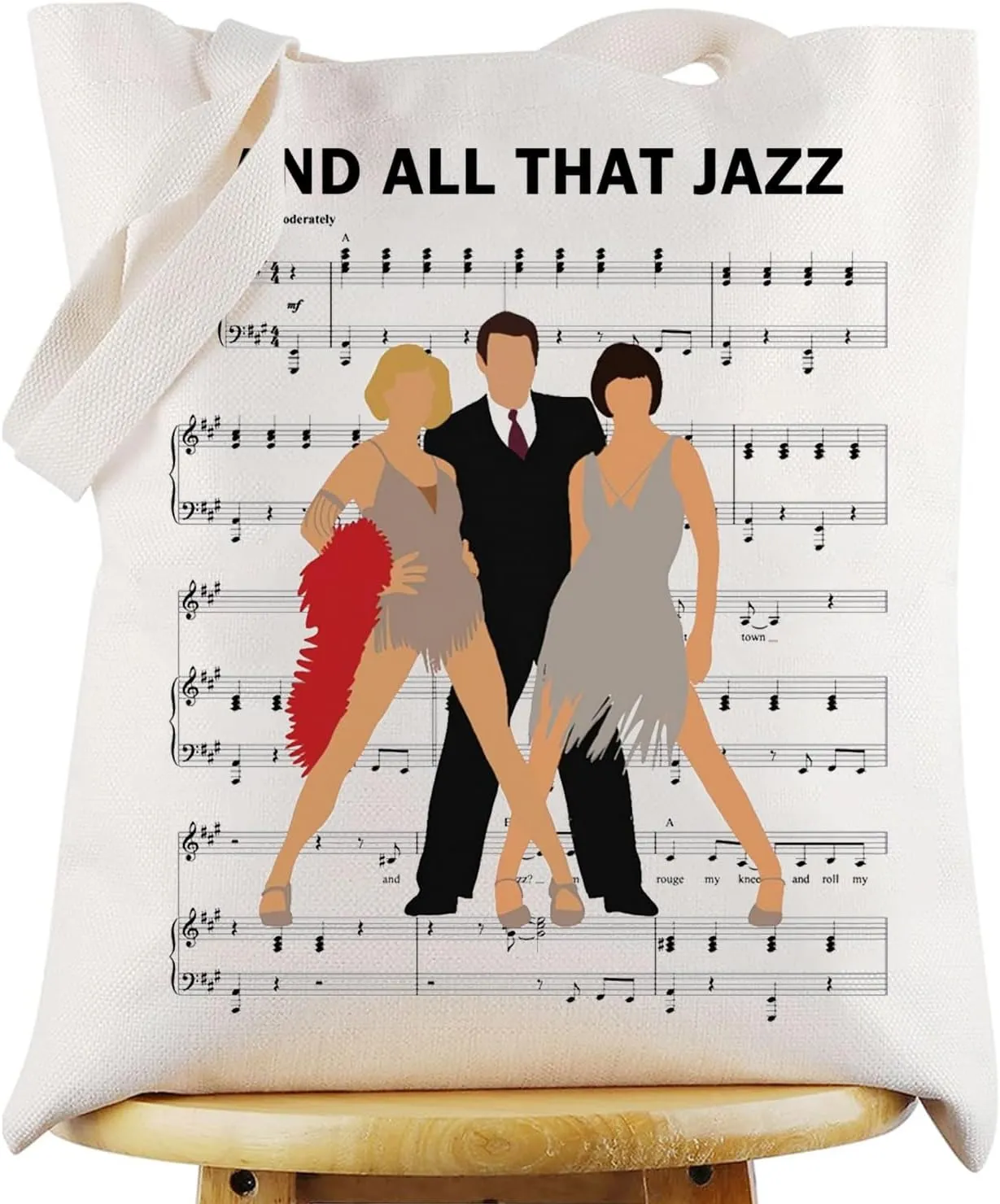 G2TUP Roxie Hart Musical Tote Bag Velma Kelly Musical Fans Gift And All That Jazz Shoulder Bag Billy Flynn Merch
