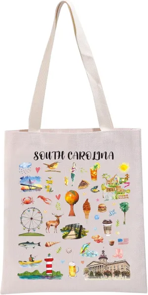 G2TUP South Carolina Souvenirs Gift South Carolina Travel Tote Bag South Carolina Home Handbag South Carolina Tourism Gift