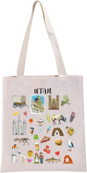 G2TUP Utah Souvenirs Gift Utah Travel Tote Bag Utah Home Handbag Utah Tourism Gift Utah Vacation Gift