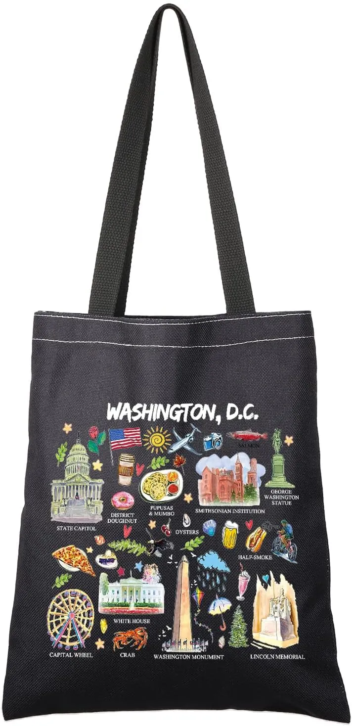 G2TUP Washington DC Gift Washington DC Lover Tote Bag Washington DC Tourist Travel Bag Washington DC Souvenir Handbag