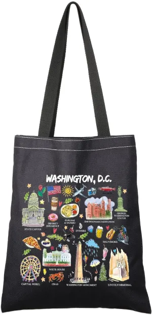 G2TUP Washington DC Gift Washington DC Lover Tote Bag Washington DC Tourist Travel Bag Washington DC Souvenir Handbag