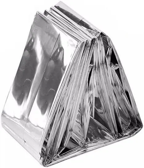 GALAXYLENSE Emergency Mylar Thermal Blanket for Survival First Aid Kits Army Outdoors Hiking Camping Bug Out Trauma Desert All Weather Condition Protection (Silver)