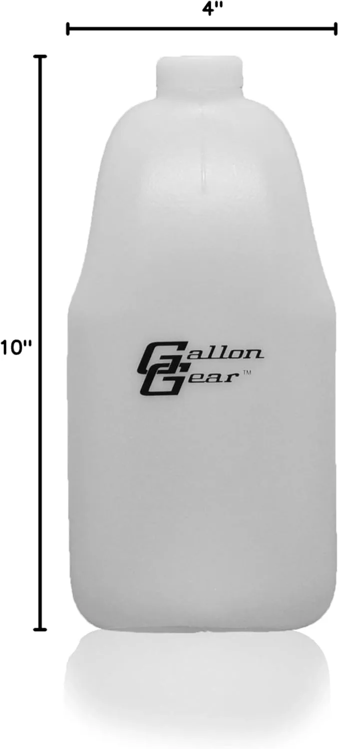 Gallon Gear HALF-GALLON LARGE WATER BOTTLE | BPA-FREE PLASTIC | REUSABLE WATER JUG | HYDRATION WATER BOTTLE FOR MEN & WOMEN | GYM, SPORTS, TRAINING & FITNESS (WHITE)