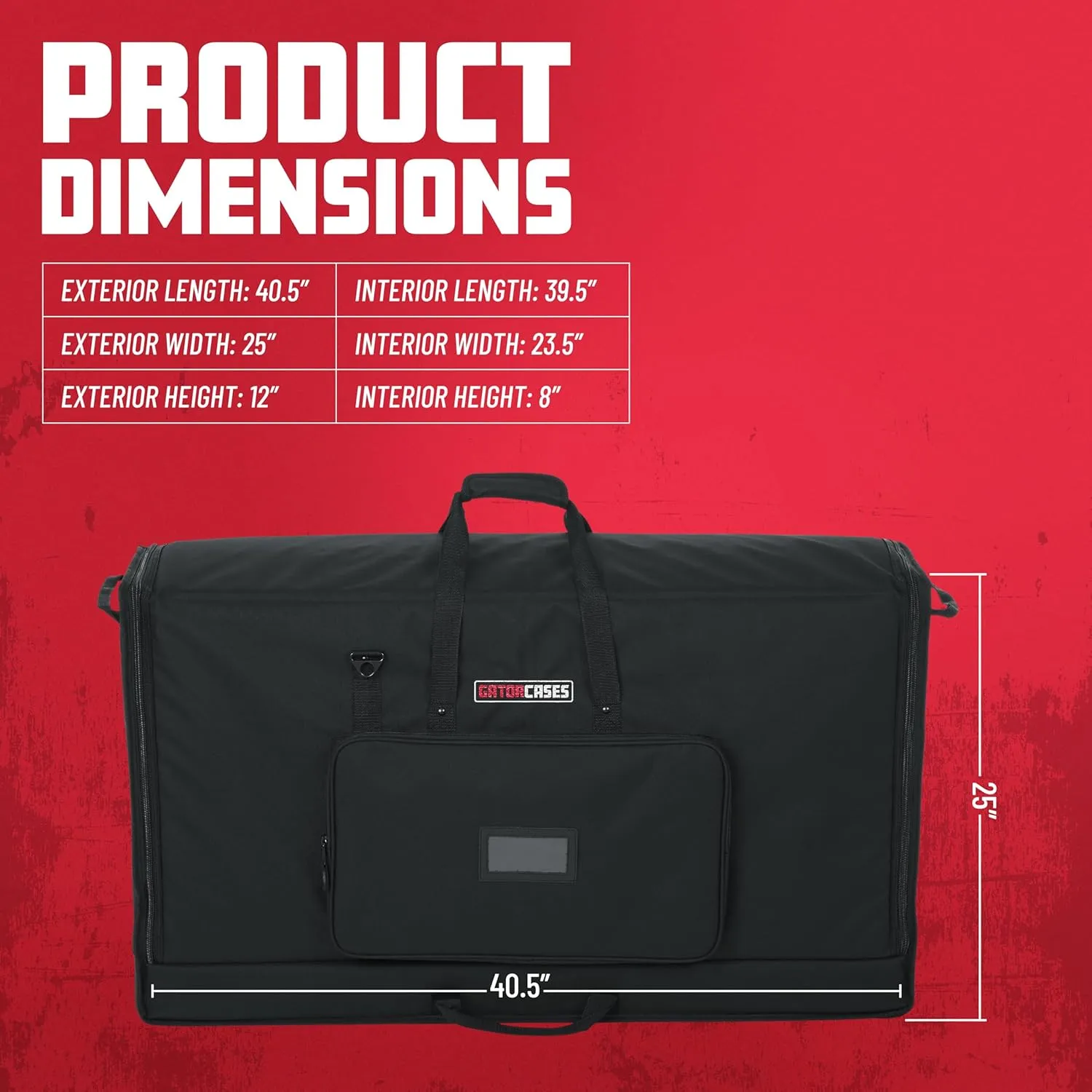 Gator Cases Padded Nylon Dual Carry Tote Bag for Transporting (2) LCD Screens, Monitors and TVs Between 40" - 45", (G-LCD-TOTE-LGX2)