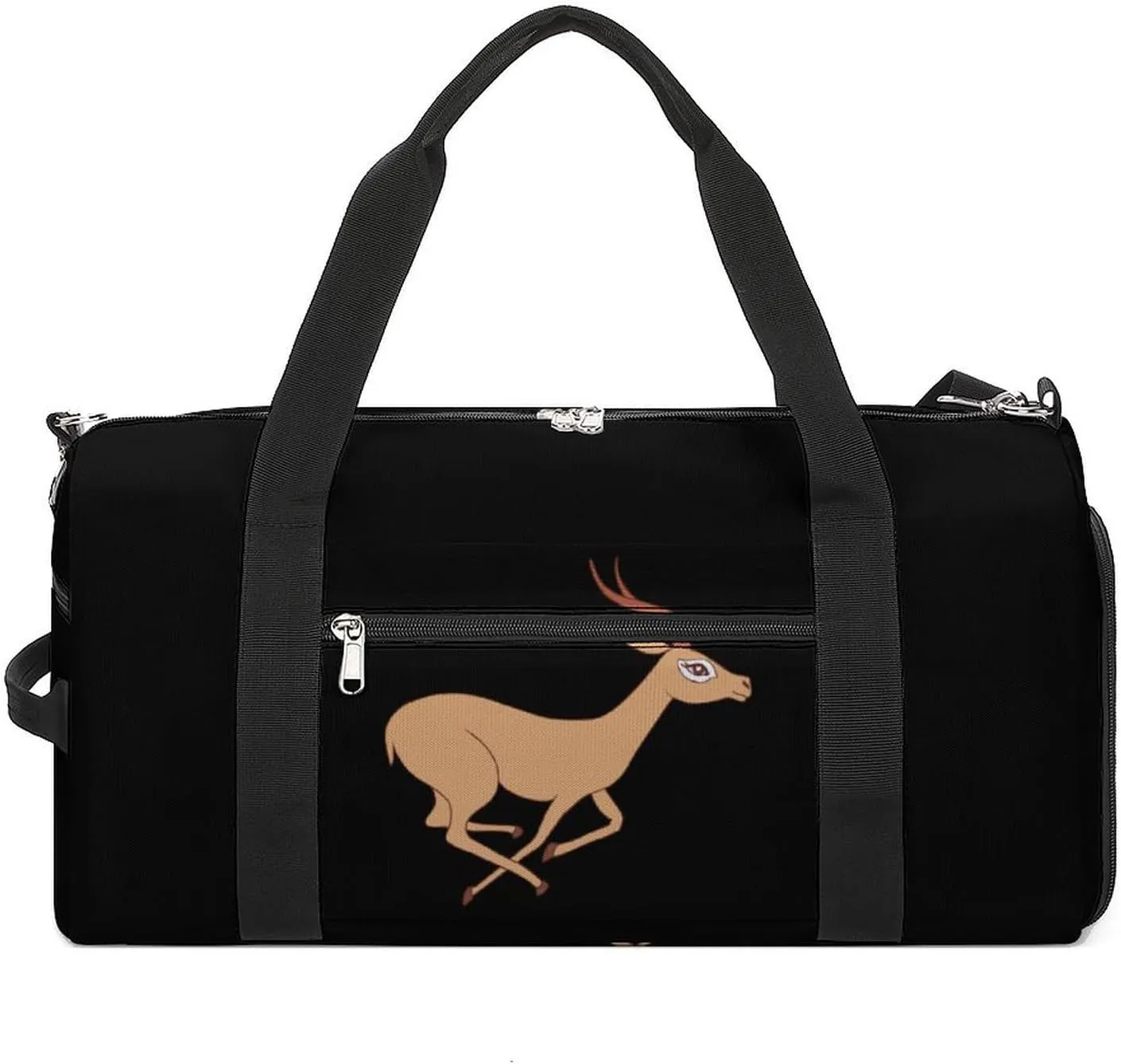 Gazelle Animal African Antelope Travel Gym Bag Sport Workout Duffel Bags with Compartments And Side Pocket