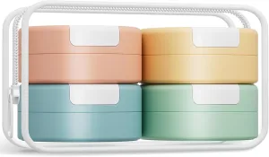 Gemice Travel Containers for Toiletries, Magnetic Travel Containers, TSA Approved Cream Jars with Clear Toiletry Bag, Leak-proof Small Jars with Multiple Labels for Better Organization