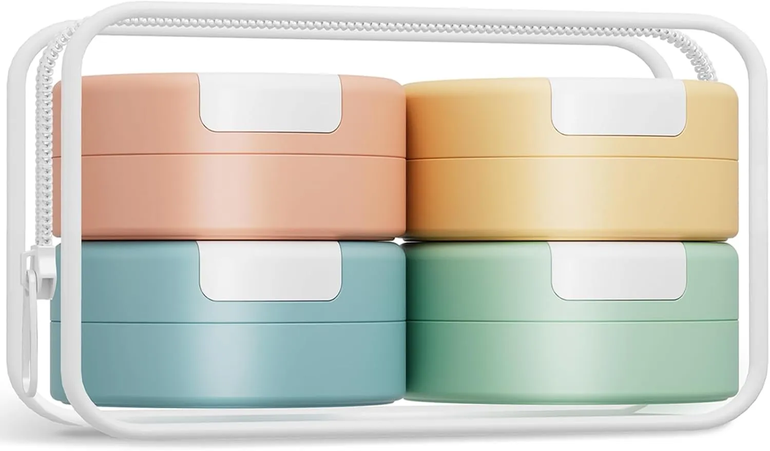 Gemice Travel Containers for Toiletries, Magnetic Travel Containers, TSA Approved Cream Jars with Clear Toiletry Bag, Leak-proof Small Jars with Multiple Labels for Better Organization