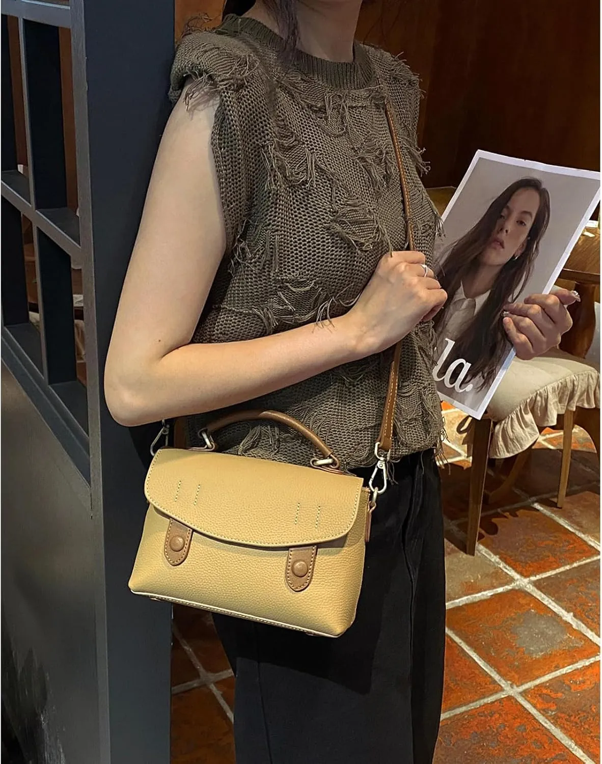 Genuine Leather Satchel for Women - Crossbody Bag with Adjustable Strap, Cambridge Style Handbag, messenger bag
