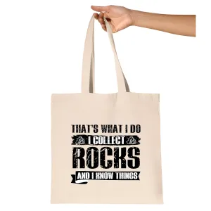 Geology Lover Gift Idea I collect Rock collecting Rocks Natural White Multicolor Canvas Tote Bag