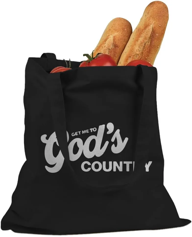 Get Me To God's Country Cotton Canvas Tote Bag
