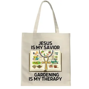 Get Religion Based Gardening Gift For Jesus Loving Gardeners Farmers White Multicolor Canvas Tote Bag