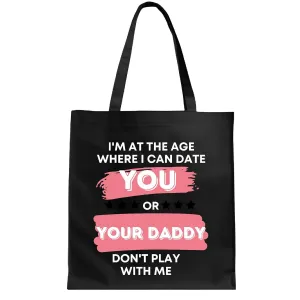 Gift for Sarcasm Girl Showing Humor and Sassy Attitude Black Multicolor Canvas Tote Bag