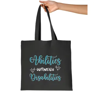 Gift Idea Special Abilities Outweigh Disabilities Special Education Navy Black Multicolor Canvas Tote Bag