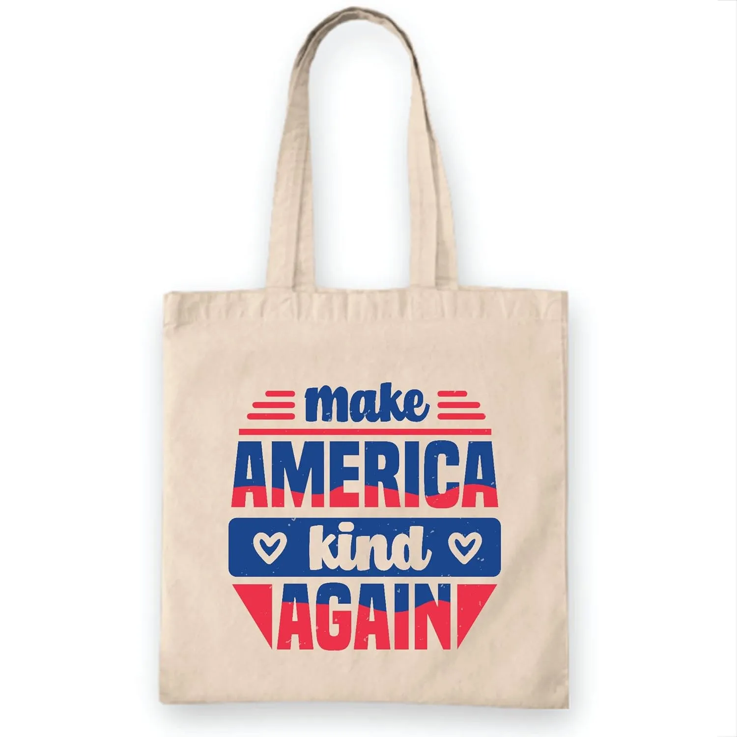 Gift of Kindness Uplift Your Nation Spread Positive For Teens Adults White Multicolor Canvas Tote Bag