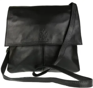 Girly HandBags Double Pocket Italian Genuine Leather Messenger Bag Crossbody Shoulder Bag