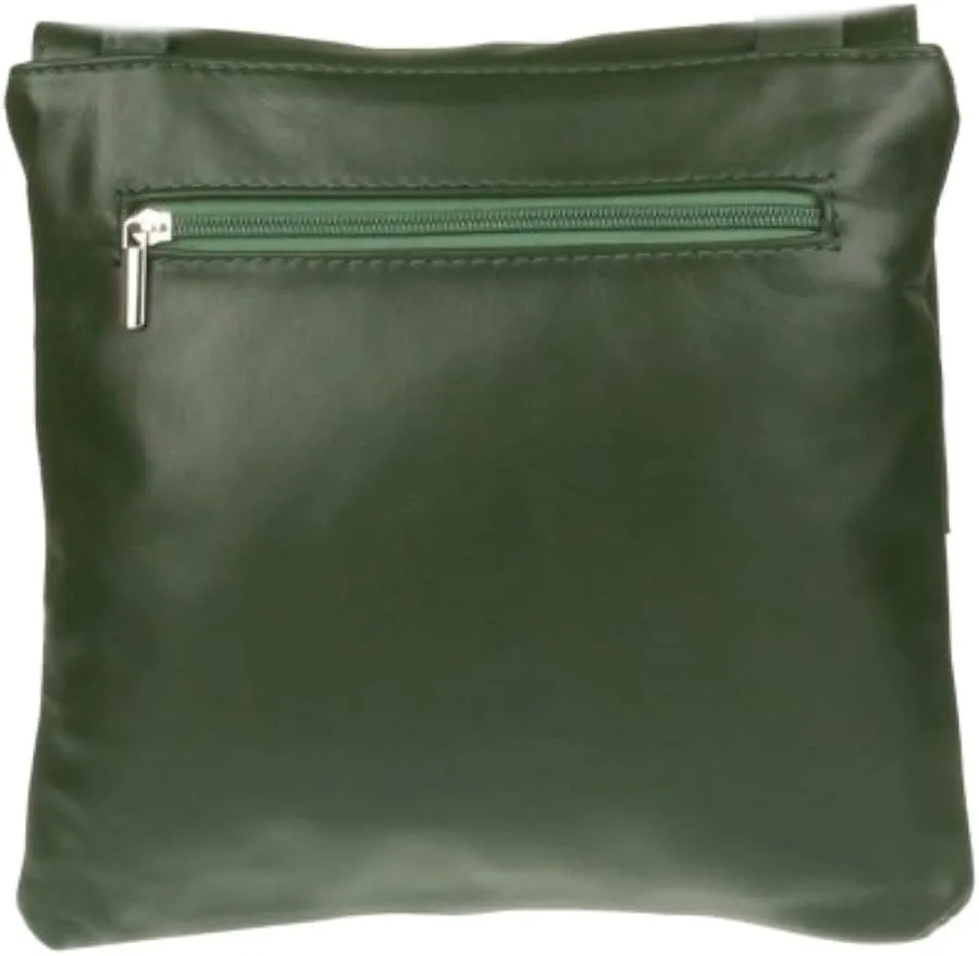 Girly HandBags Double Pocket Italian Genuine Leather Messenger Bag Crossbody Shoulder Bag