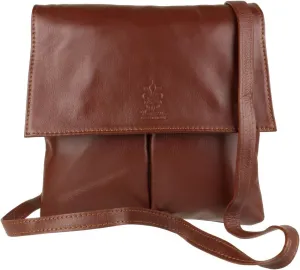 Girly HandBags Double Pocket Italian Genuine Leather Messenger Bag Crossbody Shoulder Bag