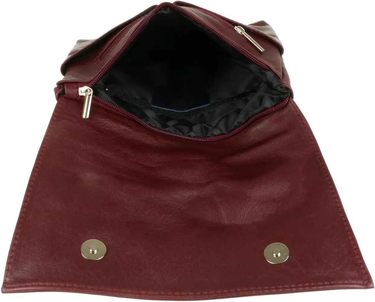 Girly HandBags Double Pocket Italian Genuine Leather Messenger Bag Crossbody Shoulder Bag